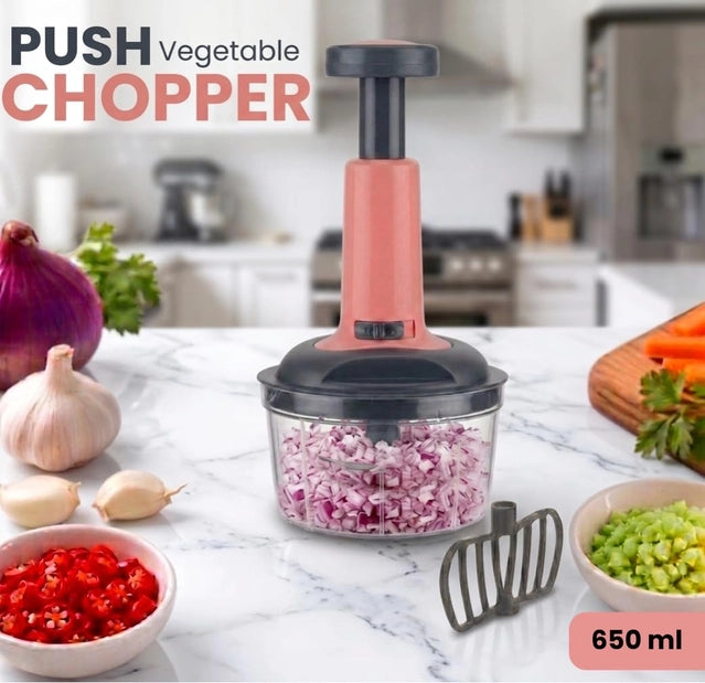 Premium 650ml Quick-Push Vegetable Chopper & Cutter
